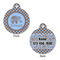 Gingham & Elephants Round Pet ID Tag - Large - Approval