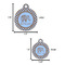 Gingham & Elephants Round Pet ID Tag - Large - Comparison Scale