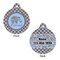 Gingham & Elephants Round Pet Tag - Front & Back