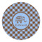 Gingham & Elephants Round Stone Trivet (Personalized)