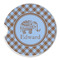 Gingham & Elephants Sandstone Car Coaster - Single