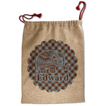 Gingham & Elephants Santa Sack - Front (Personalized)