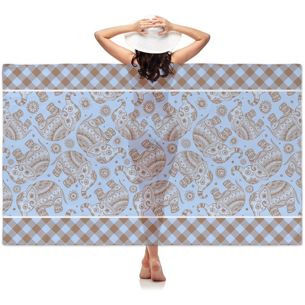 Custom Gingham & Elephants Sheer Sarong