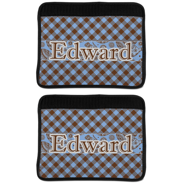 Gingham & Elephants Seat Belt Cover (APPROVAL Update)