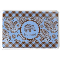 Gingham & Elephants Serving Tray (Personalized)