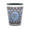 Gingham & Elephants Ceramic Shot Glass - 1.5 oz - Two Tone - Single (Personalized)