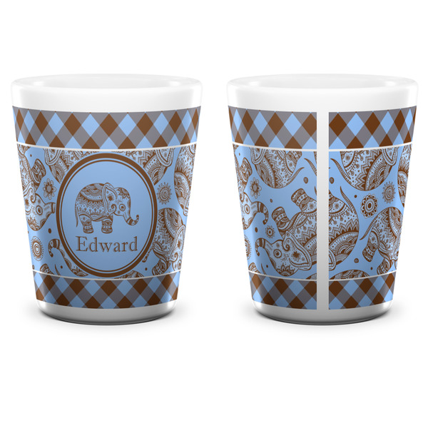 Gingham & Elephants Shot Glass - White - APPROVAL