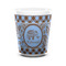 Gingham & Elephants Ceramic Shot Glass - 1.5 oz - White - Set of 4 (Personalized)