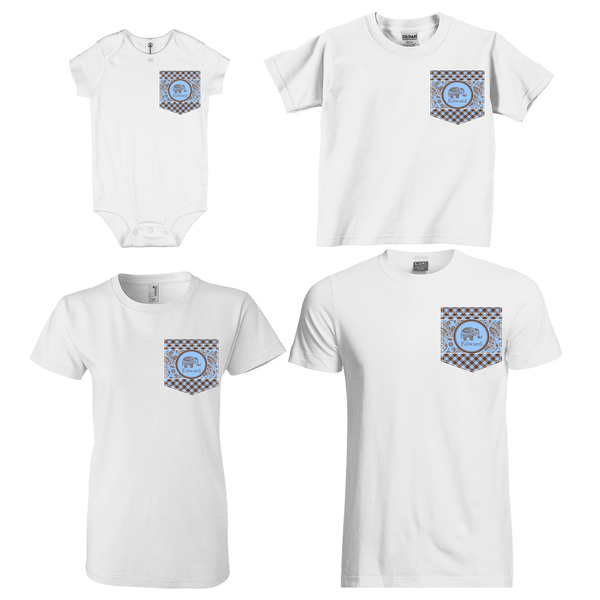 Gingham & Elephants Sized Pockets on Various Products