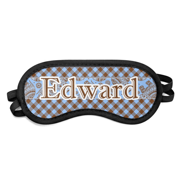 Custom Gingham & Elephants Sleeping Eye Mask (Personalized)