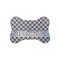 Gingham & Elephants Bone Shaped Dog Food Mat (Small) (Personalized)