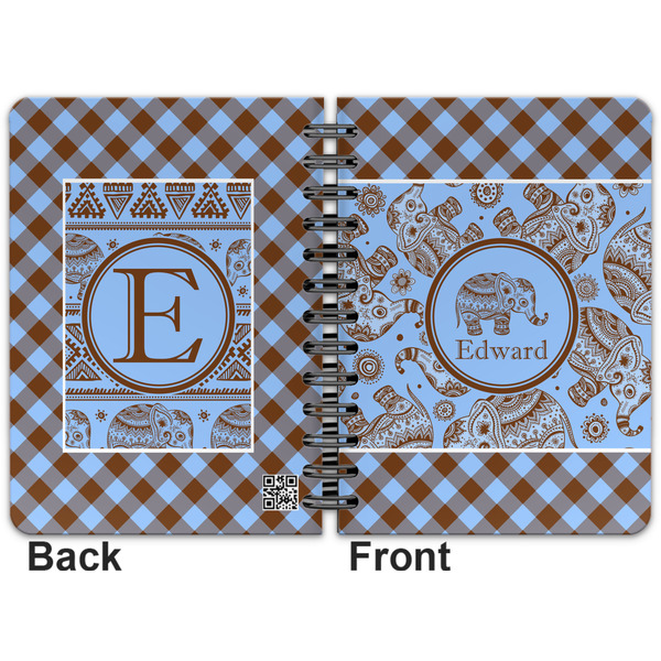 Gingham & Elephants Spiral Journal 5 x 7 - Apvl