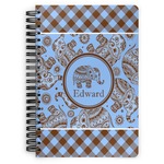 Gingham & Elephants Spiral Notebook (Personalized)