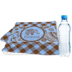 Gingham & Elephants Sports & Fitness Towel (Personalized)