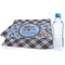 Gingham & Elephants Sports Towel Folded with Water Bottle