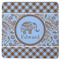 Gingham & Elephants Square Rubber Backed Coaster (Personalized)