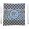 Gingham & Elephants 9.5" Glass Square Lunch / Dinner Plate- Single or Set of 4 (Personalized)