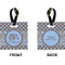 Gingham & Elephants Square Luggage Tag (Front + Back)