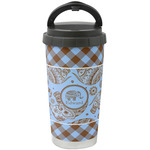 Gingham & Elephants Stainless Steel Coffee Tumbler (Personalized)