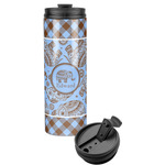 Gingham & Elephants Stainless Steel Skinny Tumbler (Personalized)