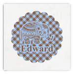 Gingham & Elephants Paper Dinner Napkins (Personalized)