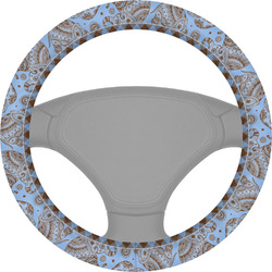 Gingham & Elephants Steering Wheel Cover (Personalized)
