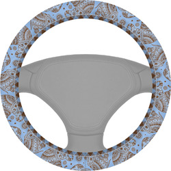 Gingham & Elephants Steering Wheel Cover