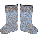 Gingham & Elephants Holiday Stocking - Double-Sided - Neoprene (Personalized)