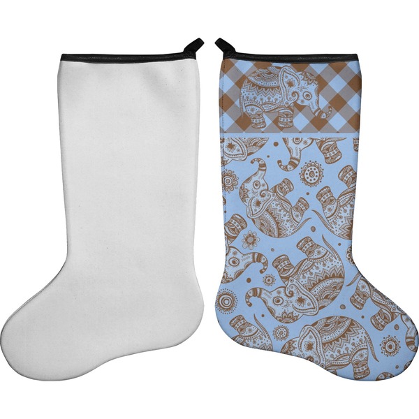 Gingham & Elephants Stocking - Single-Sided - Approval