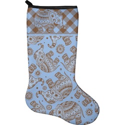 Gingham & Elephants Holiday Stocking - Single-Sided - Neoprene