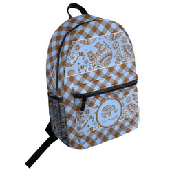 Gingham & Elephants Student Backpack (Personalized)