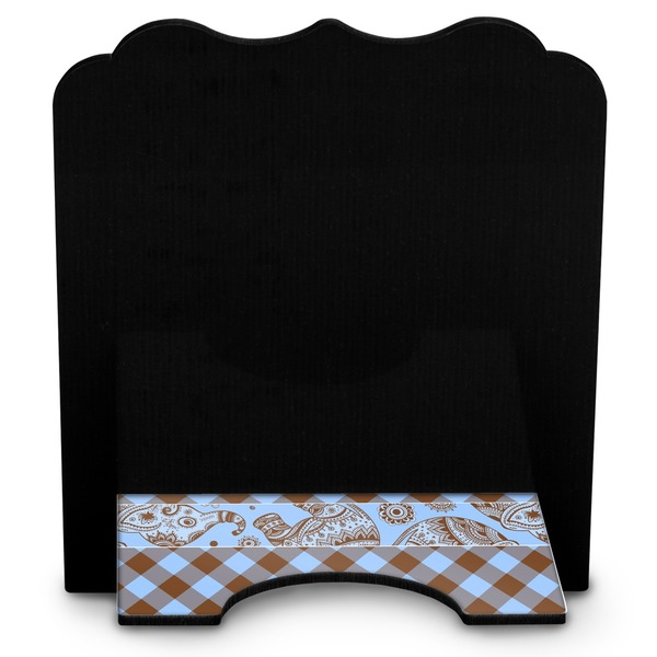 Gingham & Elephants Stylized Tablet Stand - Back