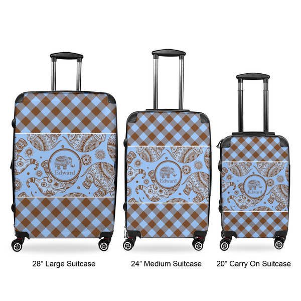 Gingham & Elephants Suitcase Set 1 - APPROVAL