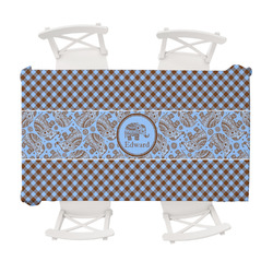 Gingham & Elephants Tablecloth - 58"x102" (Personalized)