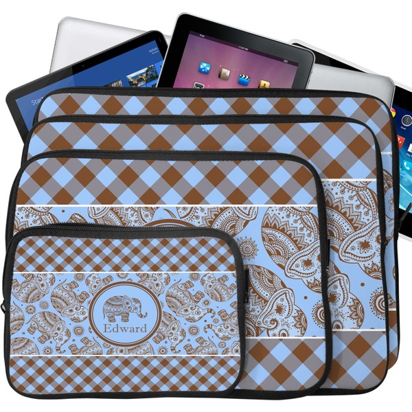 Gingham & Elephants Tablet & Laptop Case Sizes