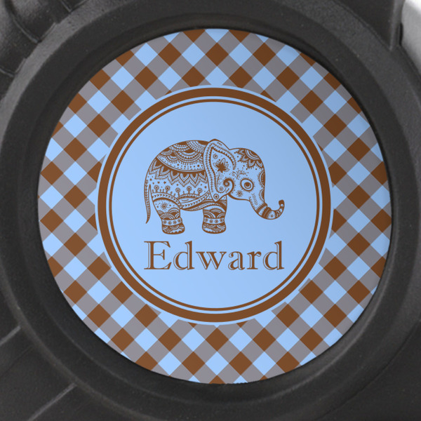 Gingham & Elephants Tape Measure - 25ft - detail