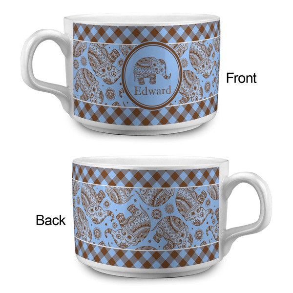 Gingham & Elephants Tea Cup - Single Apvl