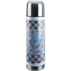 Gingham & Elephants Stainless Steel Thermos (Personalized)