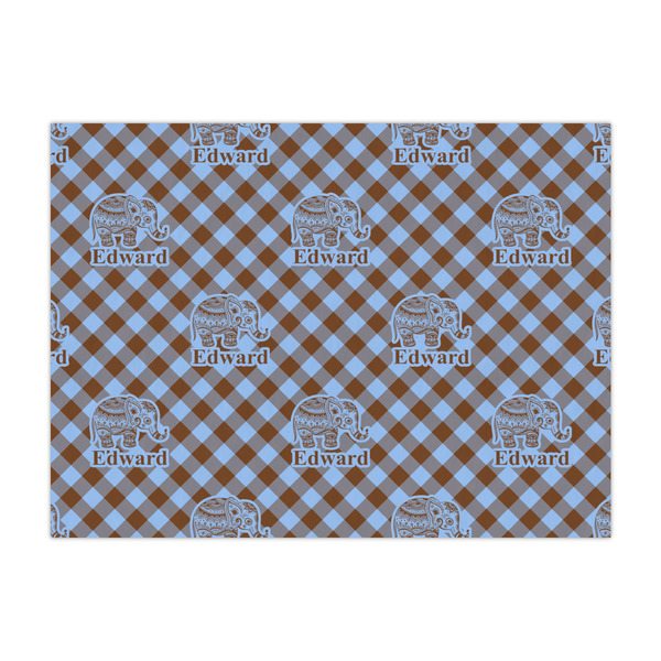 Custom Gingham & Elephants Tissue Paper Sheets - Large - Heavyweight (Personalized)