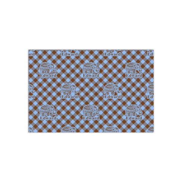 Custom Gingham & Elephants Tissue Paper Sheets - Small - Heavyweight (Personalized)