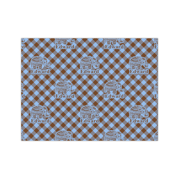Custom Gingham & Elephants Tissue Paper Sheets - Medium - Lightweight (Personalized)