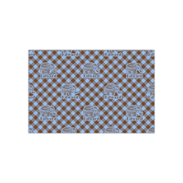 Custom Gingham & Elephants Tissue Paper Sheets - Small - Lightweight (Personalized)