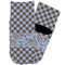 Gingham & Elephants Toddler Ankle Socks - Single Pair - Front and Back