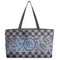 Gingham & Elephants Beach Totes Bag - w/ Black Handles (Personalized)