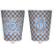 Gingham & Elephants Trash Can White - Front and Back - Apvl