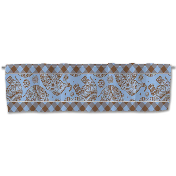 Gingham & Elephants Valance - Front