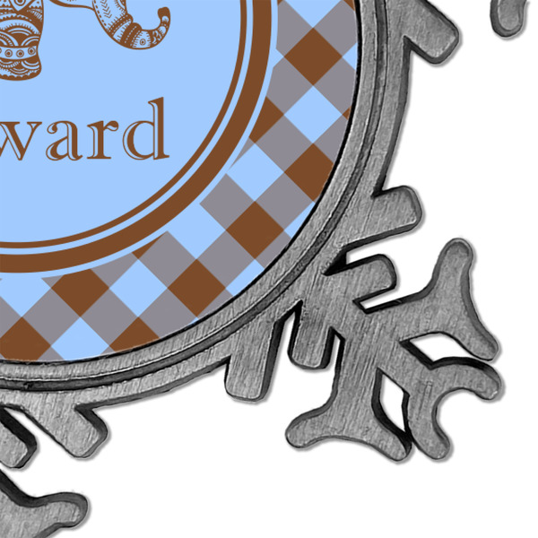 Gingham & Elephants Vintage Snowflake - Detail