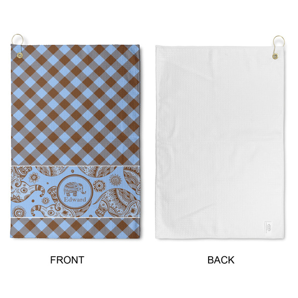 Gingham & Elephants Waffle Weave Golf Towel - Approval