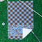 Gingham & Elephants Waffle Weave Golf Towel - In Context