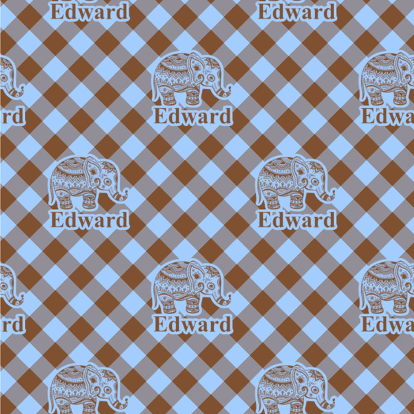 Gingham & Elephants Wallpaper Square